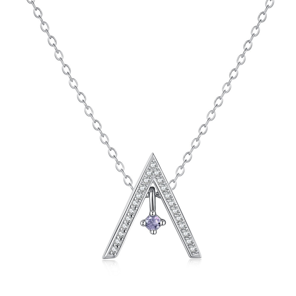 Sparkling 'A' Shape Necklace