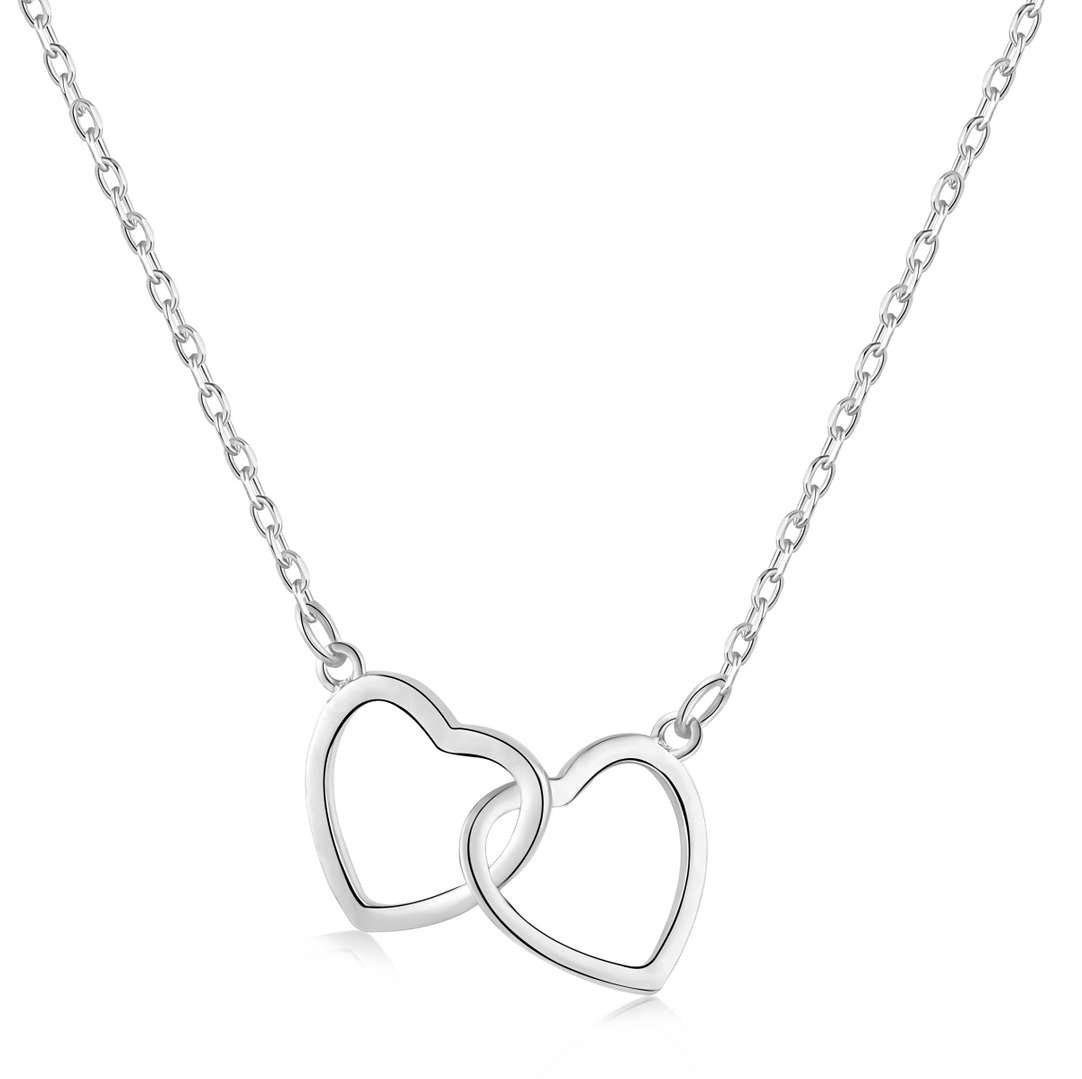 Sterling Silver Love Double Ring Necklace – 79karat.co