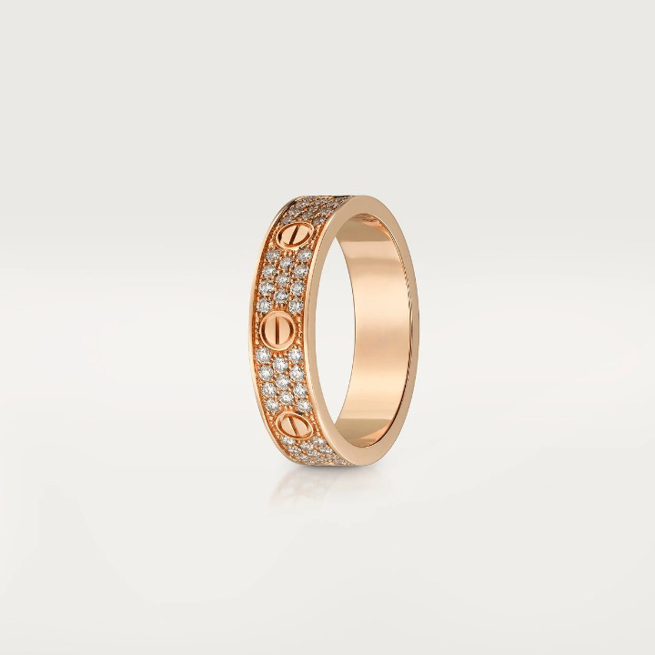 LOVE RING 4MM DIAMOND PAVED