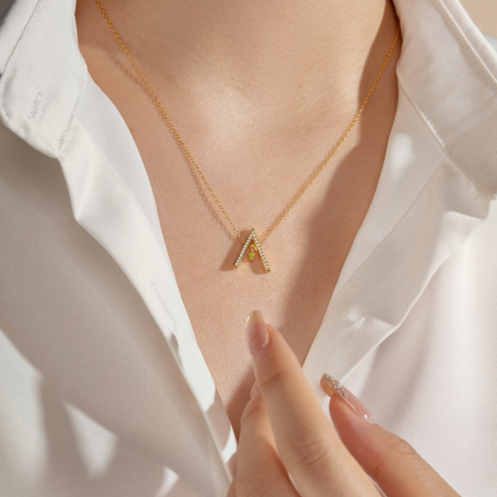 Sparkling 'A' Shape Necklace