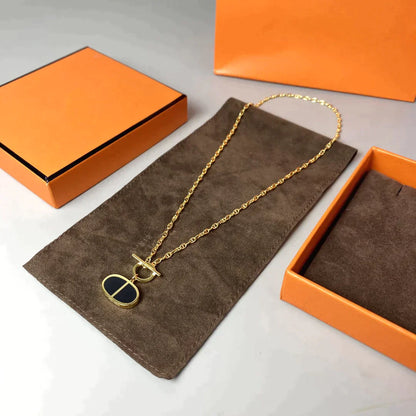 CHAINE VERSO BLACK CERAMIC NECKLACE