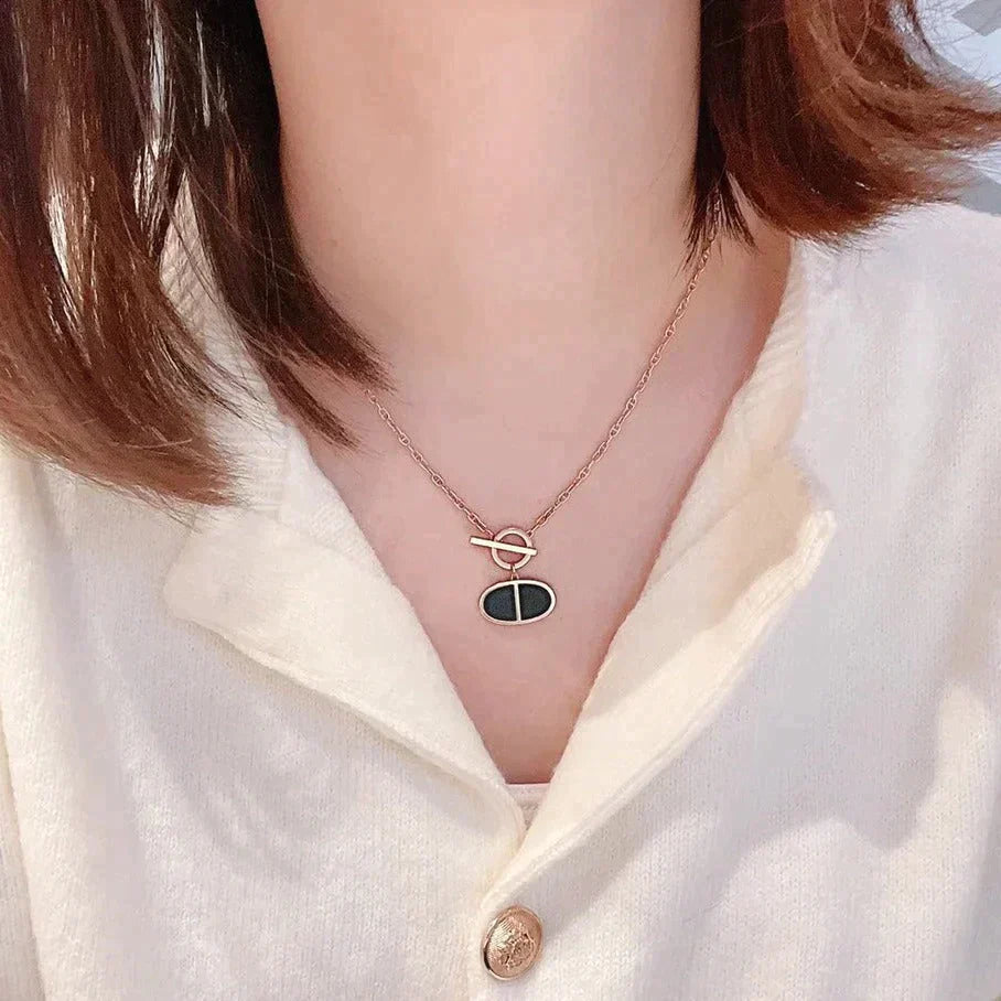 【BLACKPURPLE】23FW★ Verso Necklace CHAINE VERSO BLACK CERAMIC NECKLACE – 79karat.co