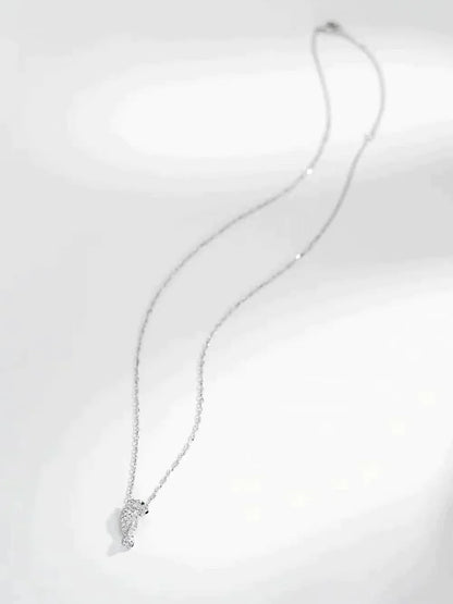 PANTHERE PENDANT SILVER DIAMOND NECKLACE