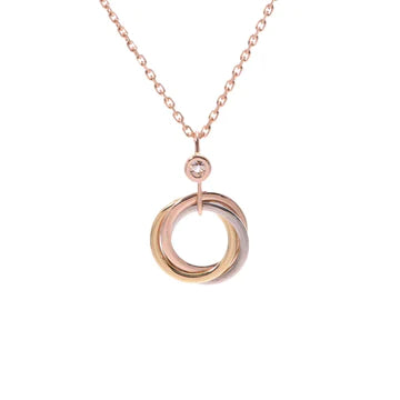 TRINITY NECKLACE SILVER GOLD PINK GOLD