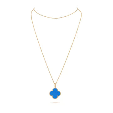 CLOVER GOLD TURQUOISE NECKLACE