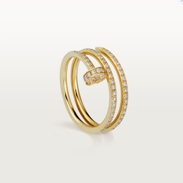 JUSTE RING 1.8MM PINK GOLD DOUBLE ROW DIAMONDS