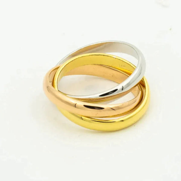 アクセサリー vintage trinity ring dead stock Vintage Trinity Ring, Cartier Style Trinity Ring, 18k Gold
