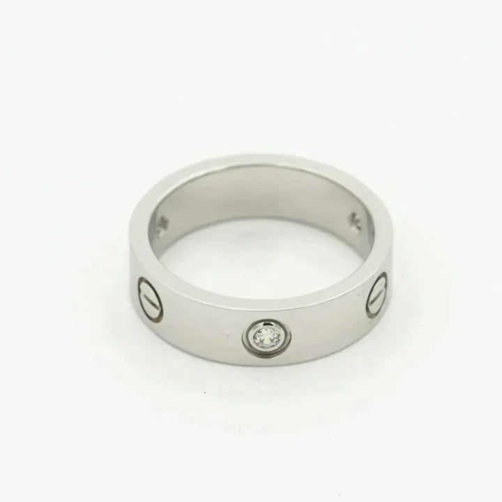 LOVE RING 5.5MM 3 DIAMONDS SILVER