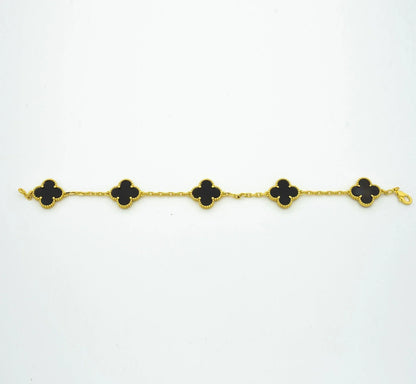 CLOVER BRACELET 5 MOTIFS ONYX
