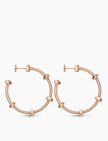 NUTS AND BOLTS PINK GOLD EARRINGS