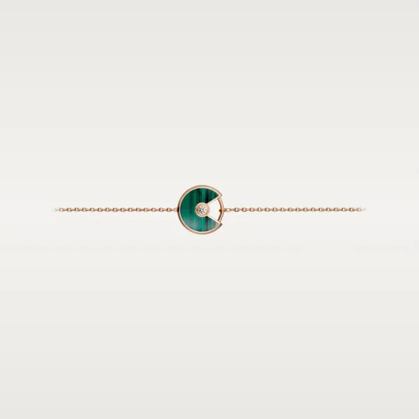 AMULETTE MALACHITE PINK GOLD BRACELET