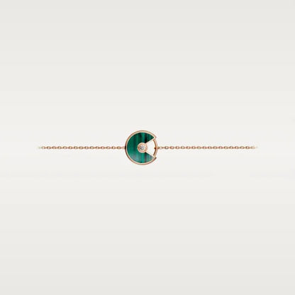 AMULETTE MALACHITE PINK GOLD BRACELET