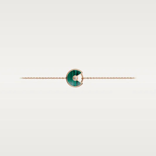 AMULETTE MALACHITE PINK GOLD BRACELET
