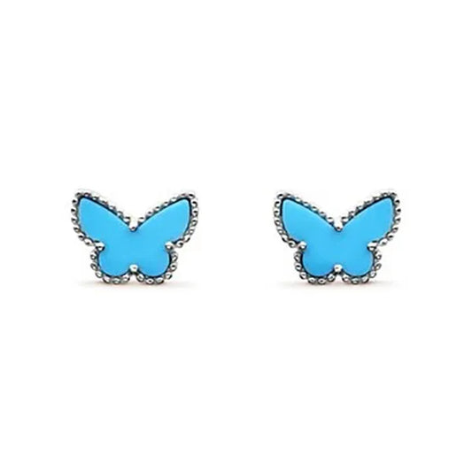 BUTTERFLY TURQUOISE SILVER EARRINGS