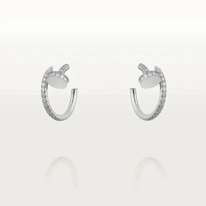 JUSTE EARRINGS 12.75MM SILVER DIAMOND