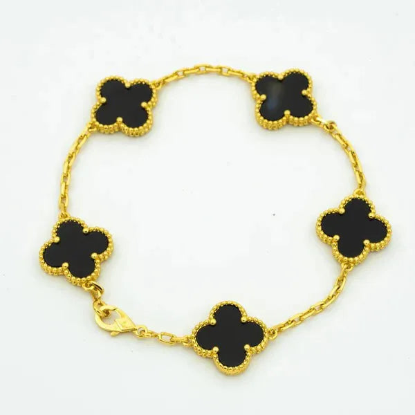 CLOVER BRACELET 5 MOTIFS ONYX