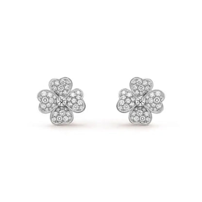 CLOVER EARRINGS SILVER DIAMOND
