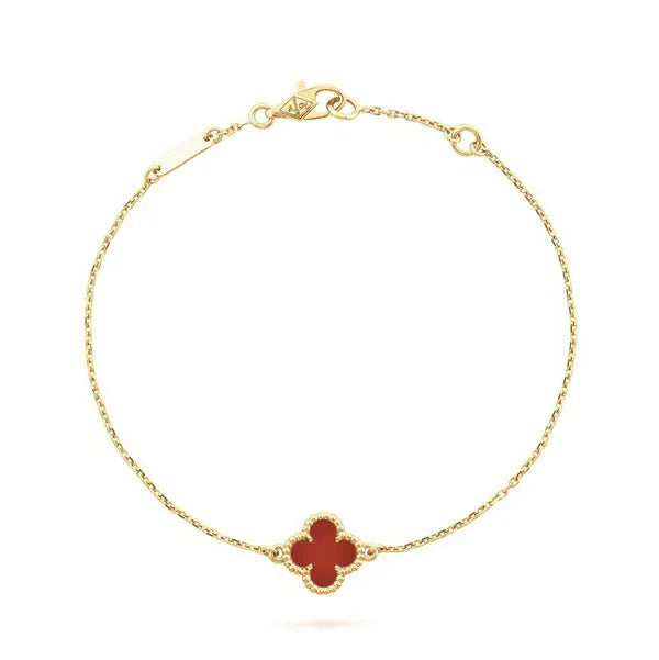 CLOVER GOLD CARNELIAN BRACELET
