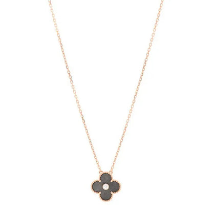 CLOVER GOLD DARK MOP CLOVER NECKLACE