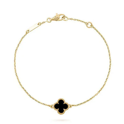 CLOVER GOLD ONYX BRACELET