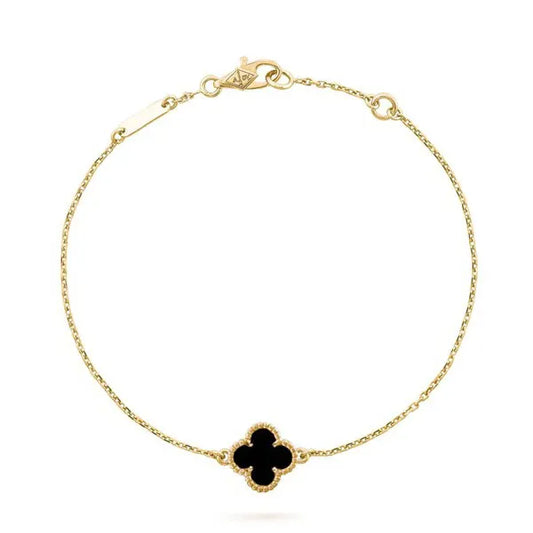 CLOVER GOLD ONYX BRACELET