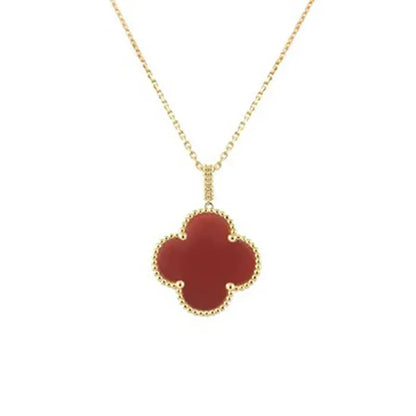 CLOVER GOLD CARNELIAN CLOVER NECKLACE