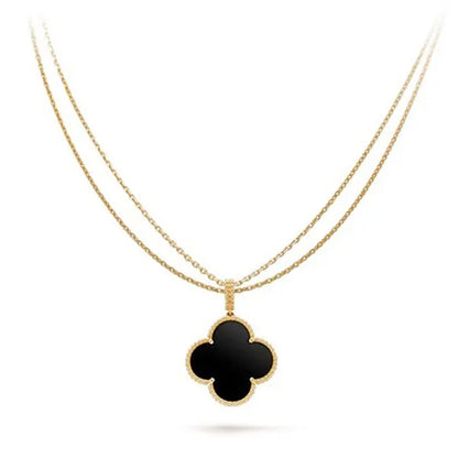 CLOVER NECKLACE GOLD ONYX