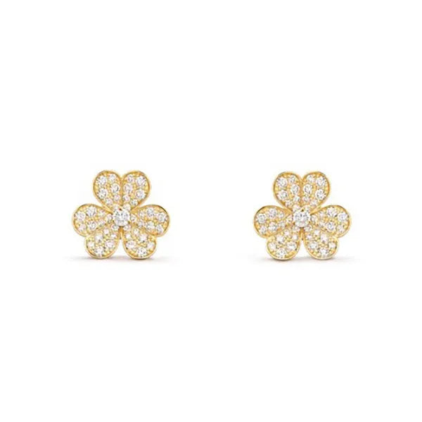 FRIVOLE GOLD FLOWER DIAMOND EARRINGS