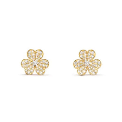 FRIVOLE GOLD FLOWER DIAMOND EARRINGS