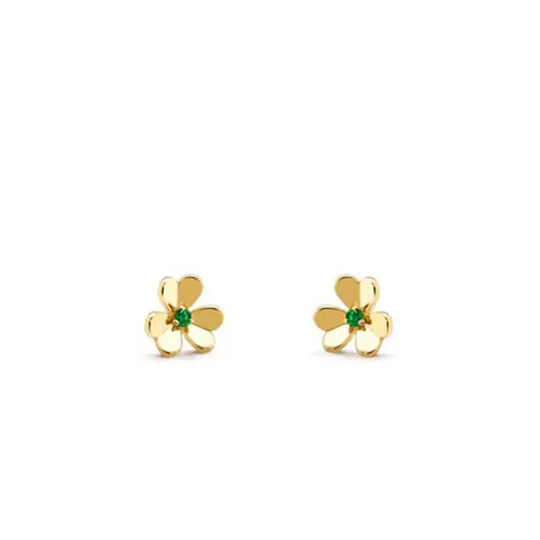 FRIVOLE GOLD FLOWER MALACHITE EARRINGS