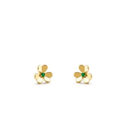 FRIVOLE GOLD FLOWER MALACHITE EARRINGS