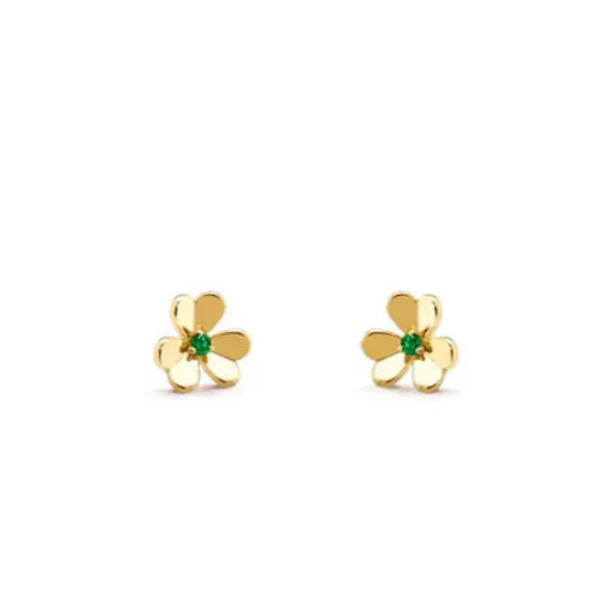 FRIVOLE GOLD FLOWER MALACHITE EARRINGS