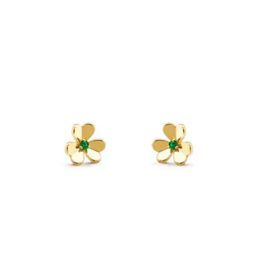 FRIVOLE GOLD FLOWER MALACHITE EARRINGS