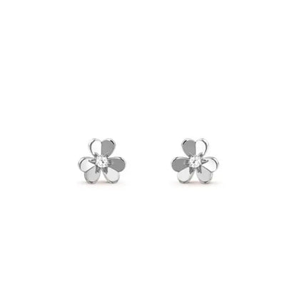 FRIVOLE MINI SILVER FLOWER EARRINGS