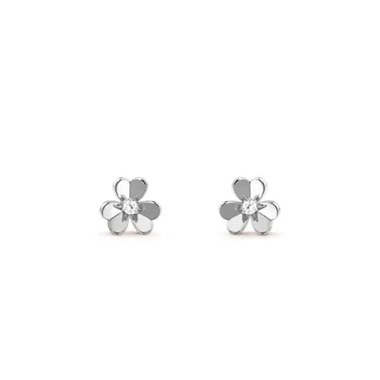 FRIVOLE MINI SILVER FLOWER EARRINGS