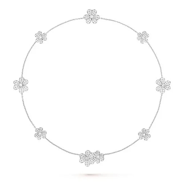 FRIVOLE SILVER 9 FLOWERS NECKLACE