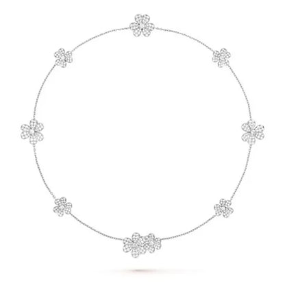 FRIVOLE SILVER 9 FLOWERS NECKLACE