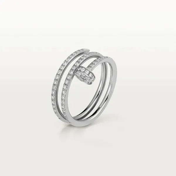 JUSTE RING 1.8MM SILVER DOUBLE ROW DIAMONDS