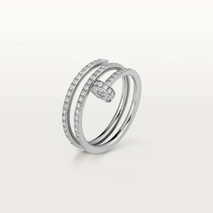 JUSTE RING 1.8MM SILVER DOUBLE ROW DIAMONDS