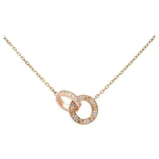LOVE DOUBLE RING DIAMOND NECKLACE