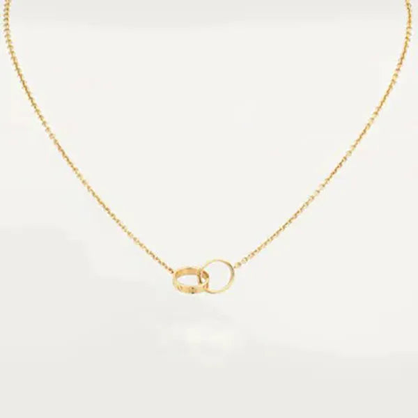 LOVE NECKLACE DOUBLE RING GOLD