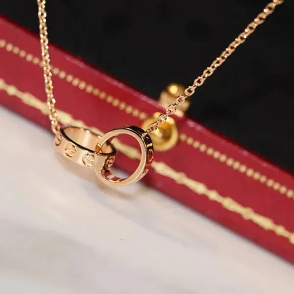 LOVE NECKLACE PINK GOLD AND SILVER