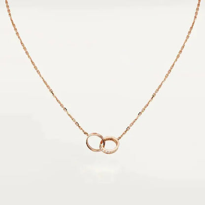LOVE NECKLACE ROSE GOLD AND SILVER DIAMOND