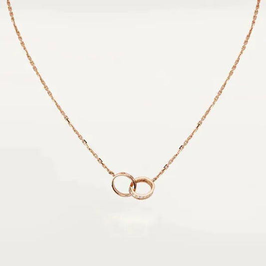 LOVE NECKLACE ROSE GOLD AND SILVER DIAMOND