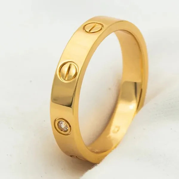 LOVE RING 4MM 1 DIAMOND PINK GOLD