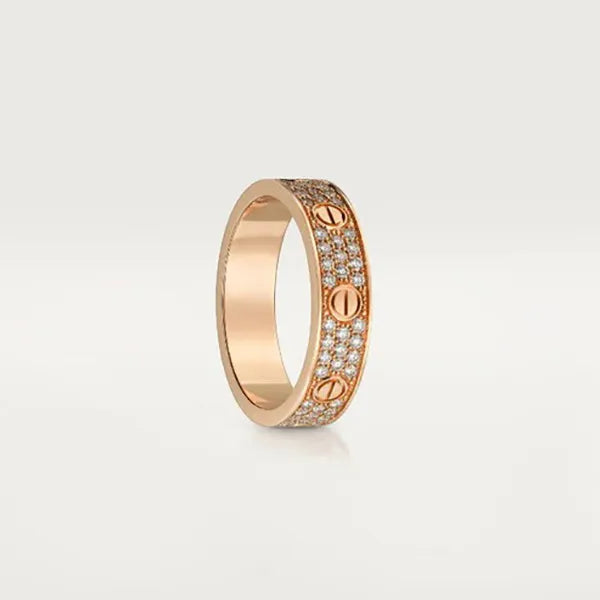 LOVE RING 4MM DIAMOND PAVED