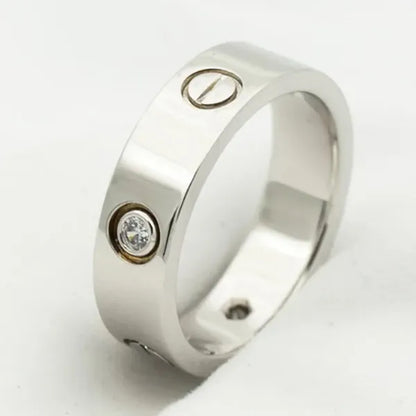 LOVE RING 5.5MM 3 DIAMONDS SILVER