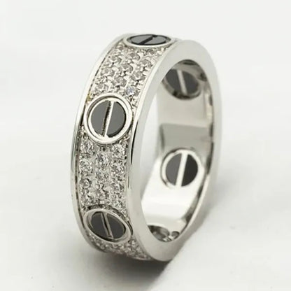LOVE RING 5.5MM DIAMONDS PAVED CERAMIC