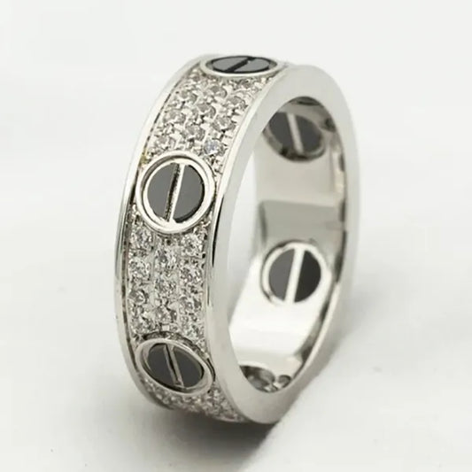 LOVE RING 5.5MM DIAMONDS PAVED CERAMIC
