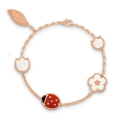 LUCKY SPRING PINK GOLD BRACELET 5 MOTIFS